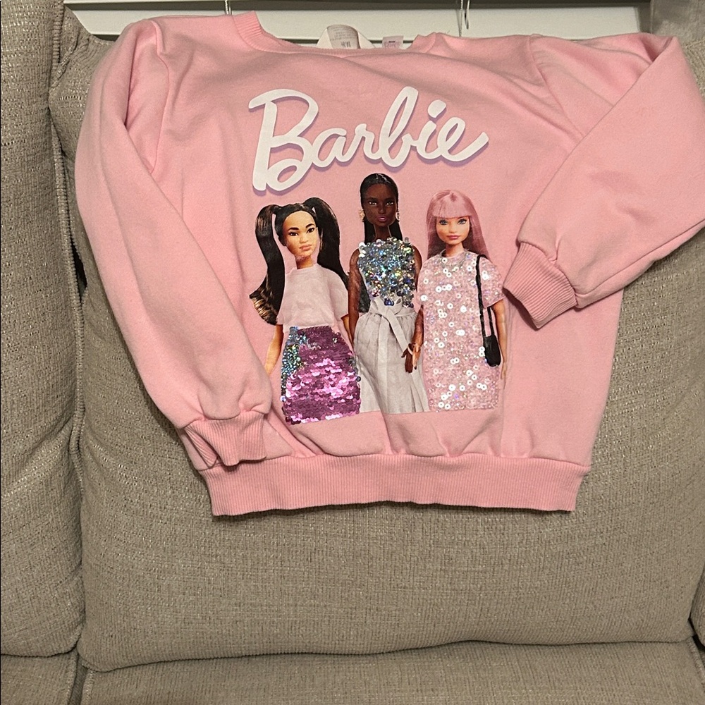 Barbie Light Pink Sweatshirt with Doll Trio Design